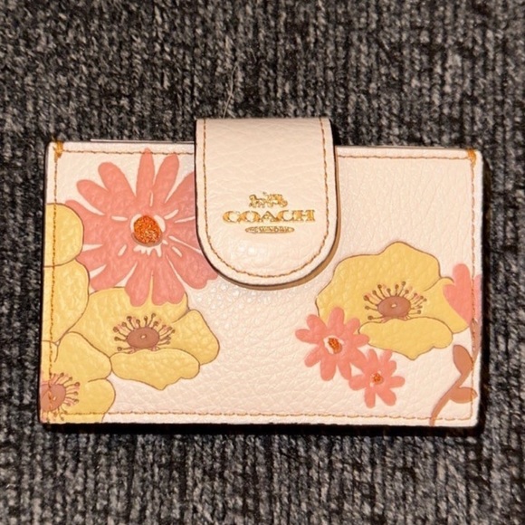 Coach Bags Coach Accordion Card Case Wallet Floral Cluster Print
